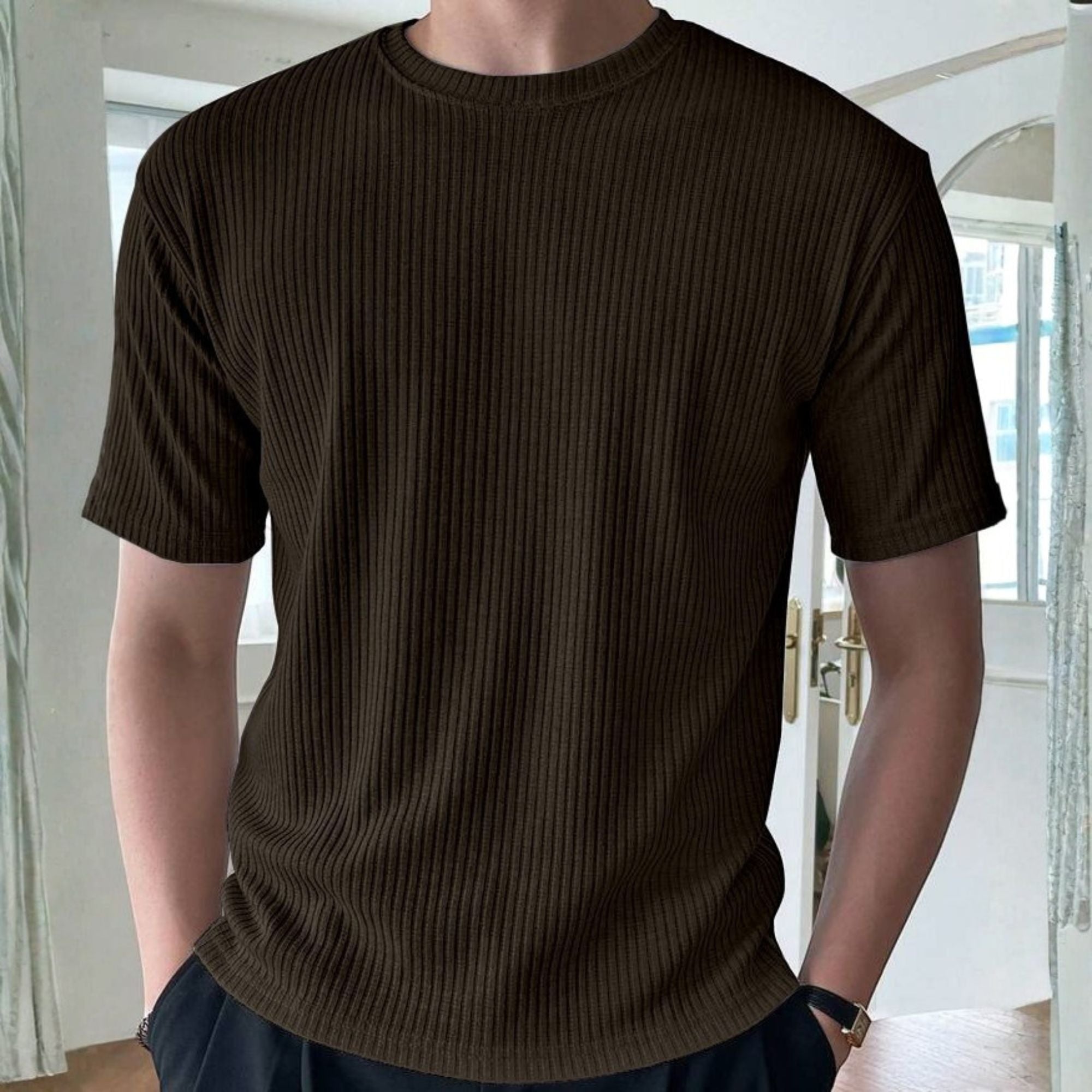Rib T-Shirt Deep Coffee