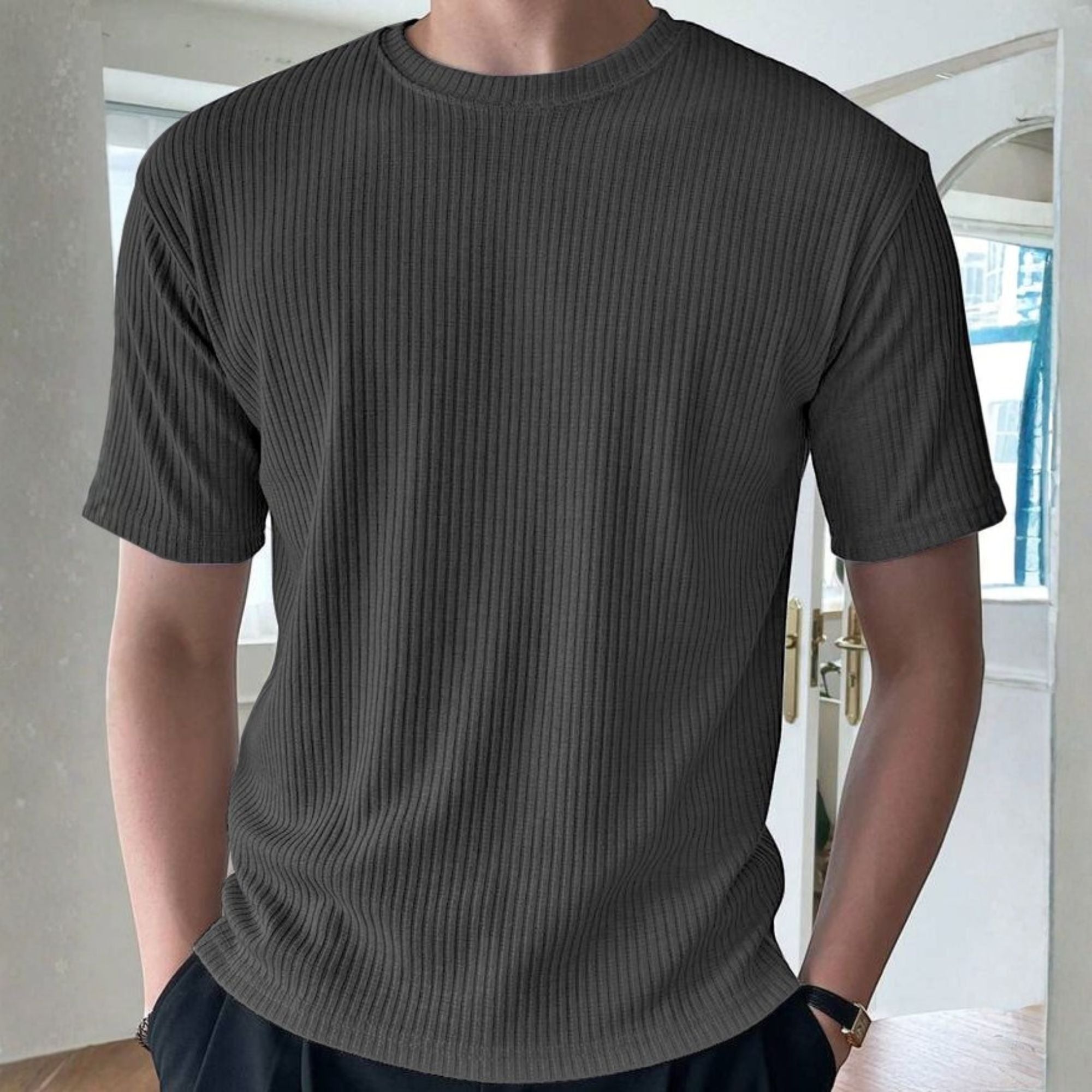 Rib T-Shirt Dark Grey