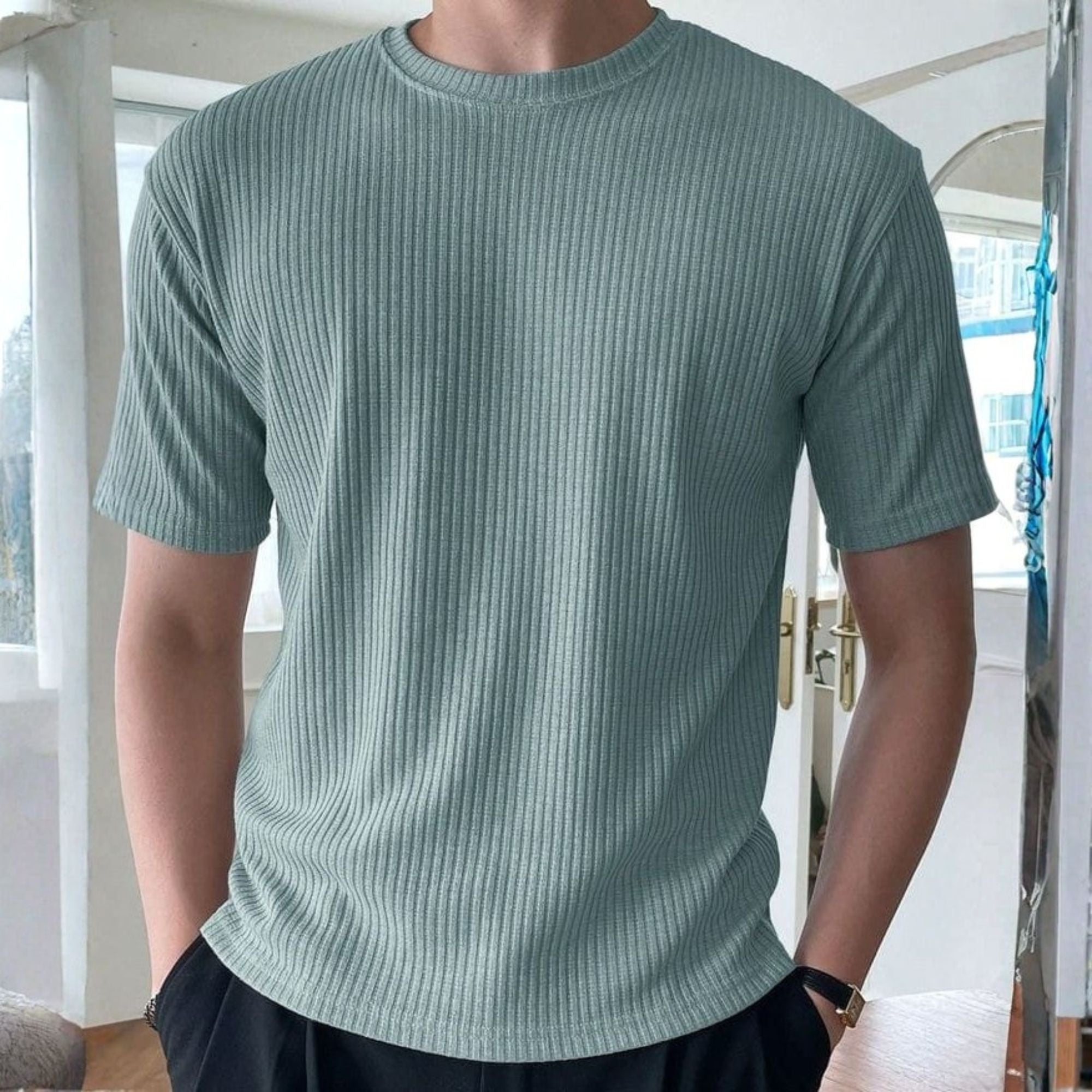 Rib T-Shirt Cadet Blue