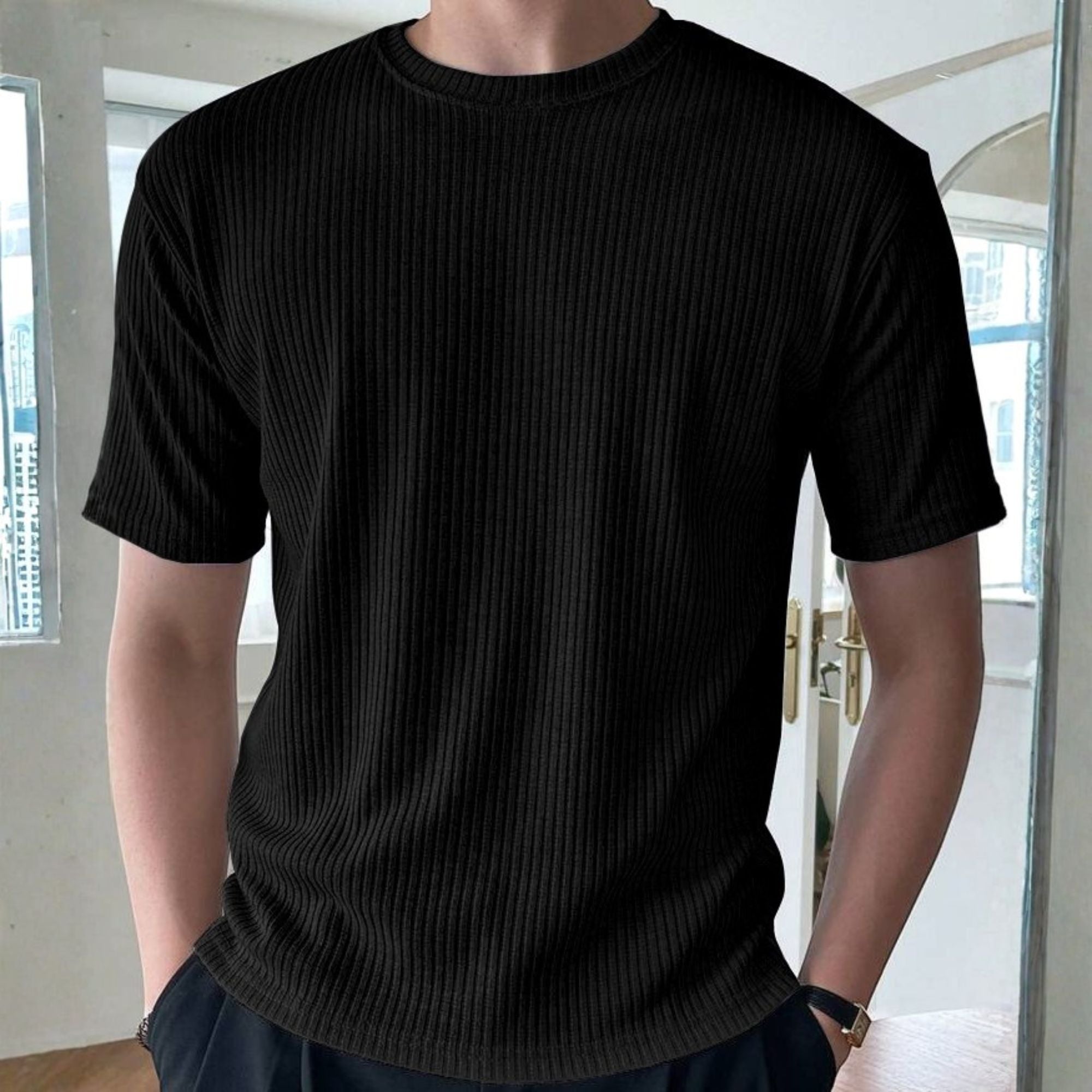 Rib T-Shirt Black