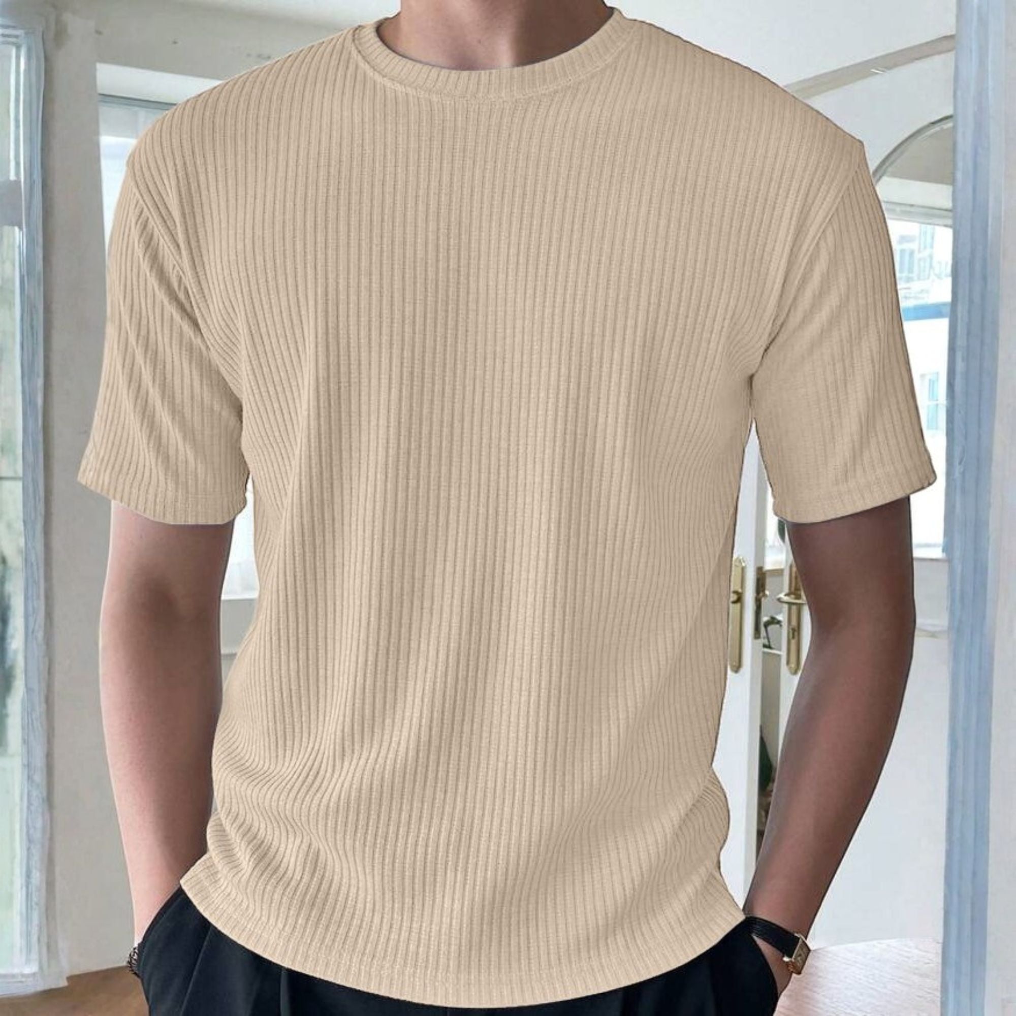 Rib T-Shirt Biscuit