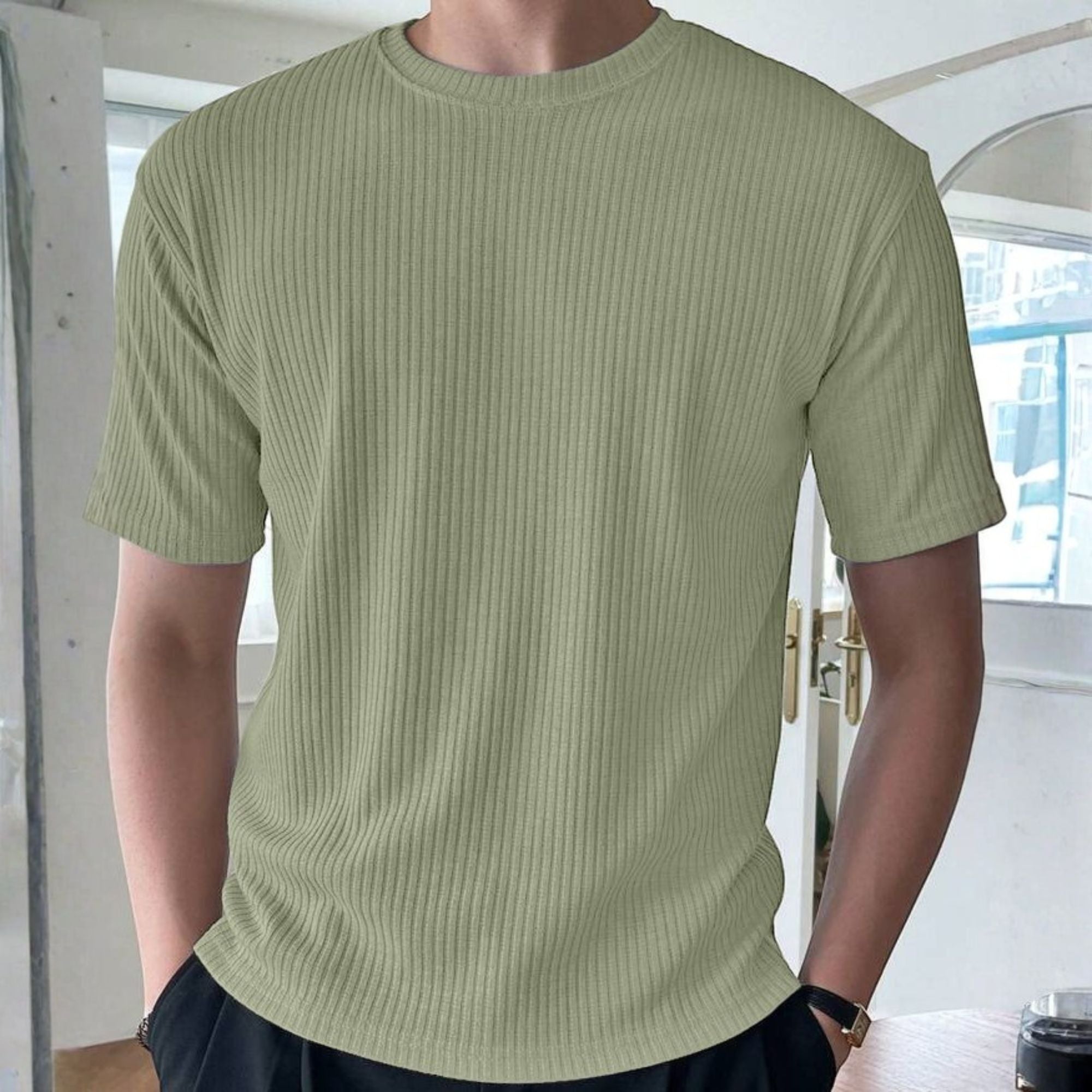 Rib T-Shirt Sage