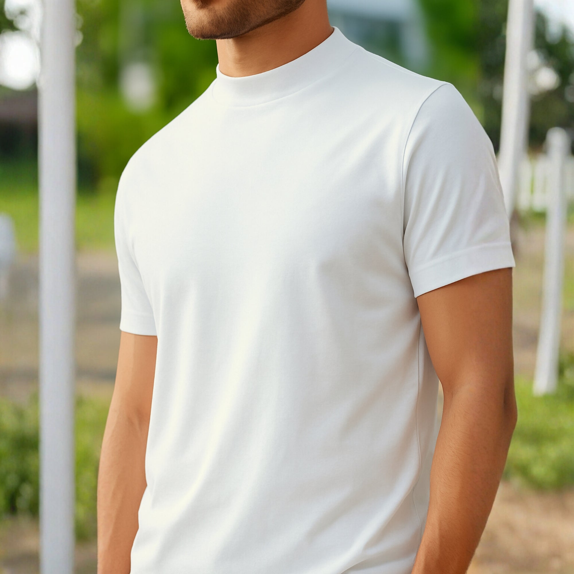 High Neck White Solid Premium