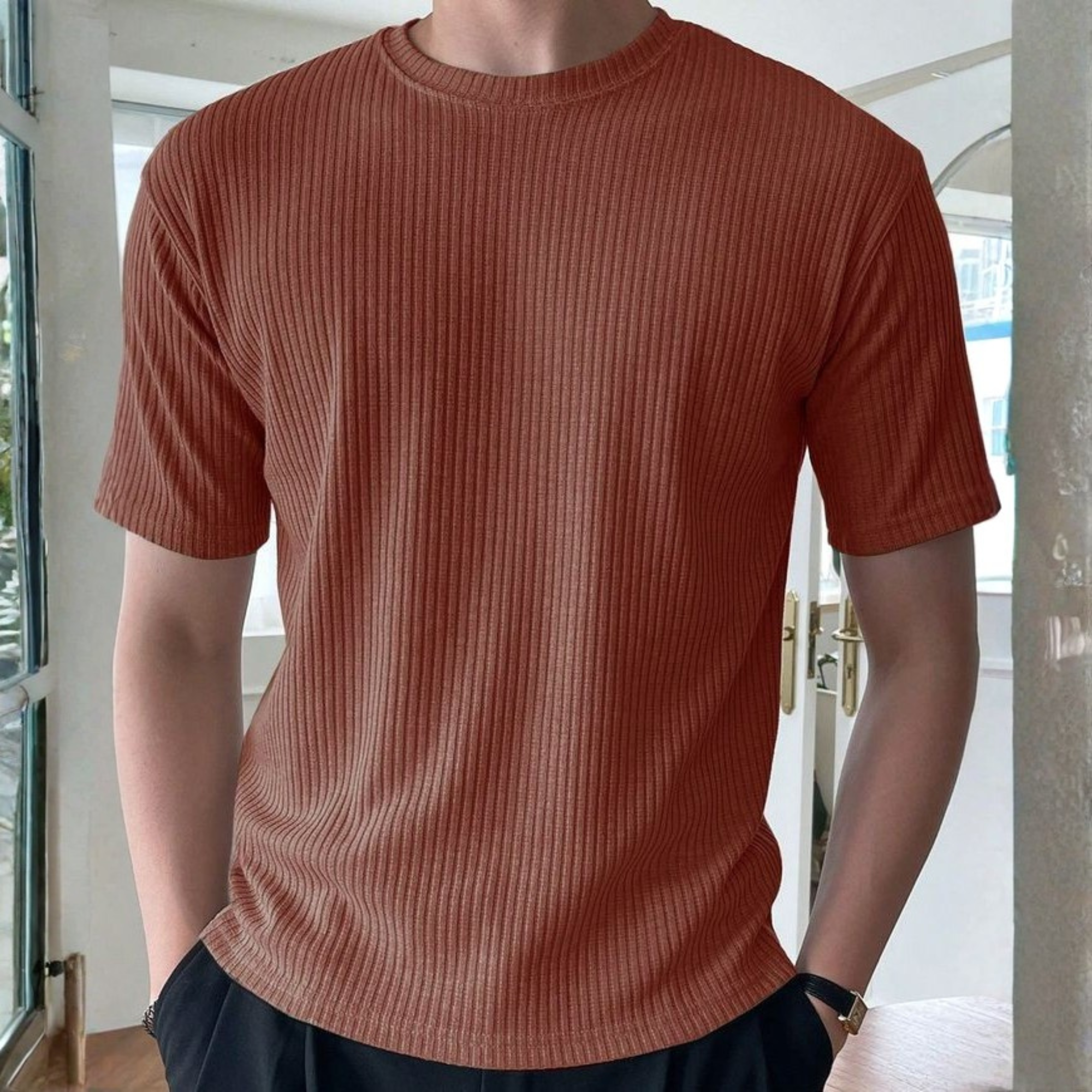Rib T-Shirt Rust