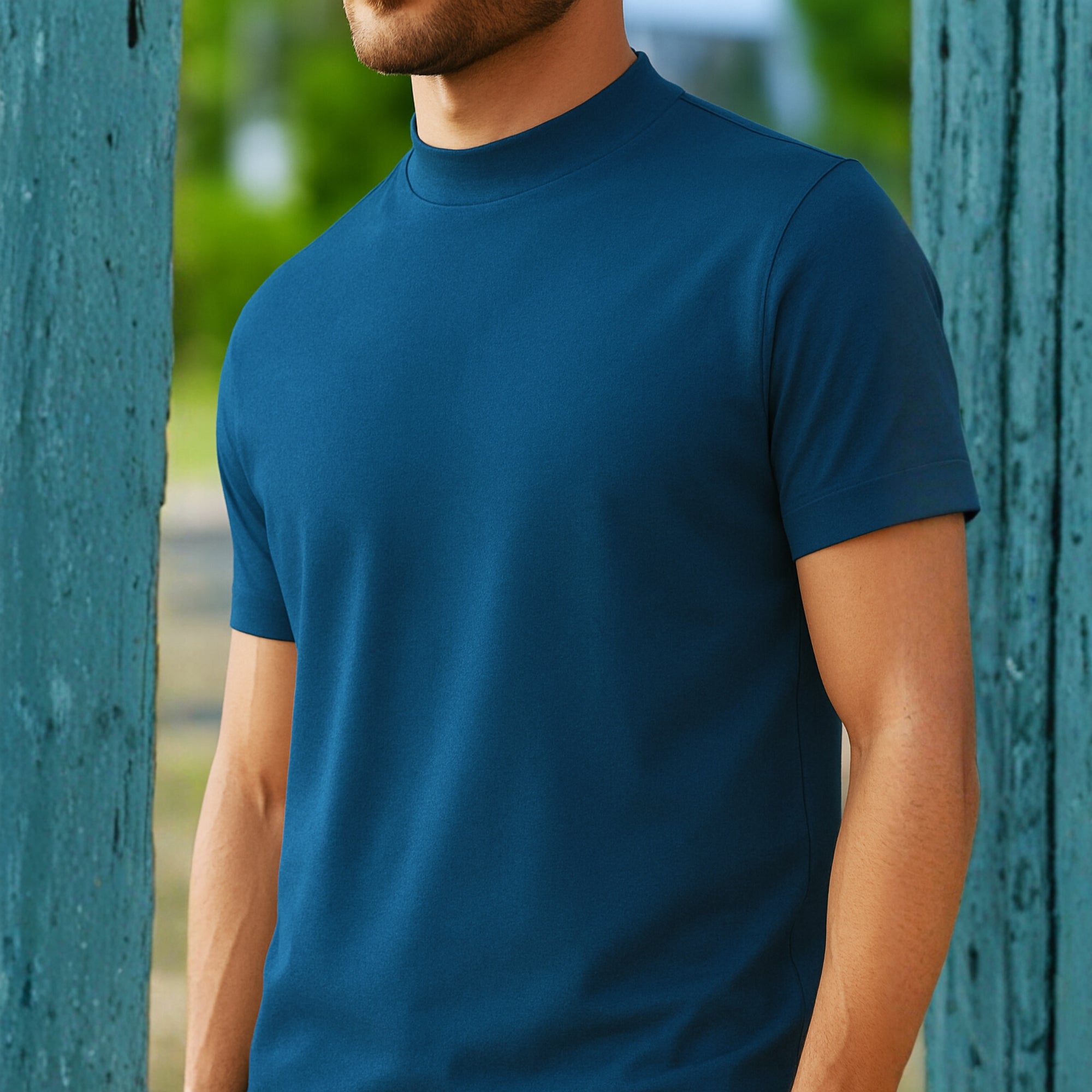High Neck Patrol Blue Solid Premium