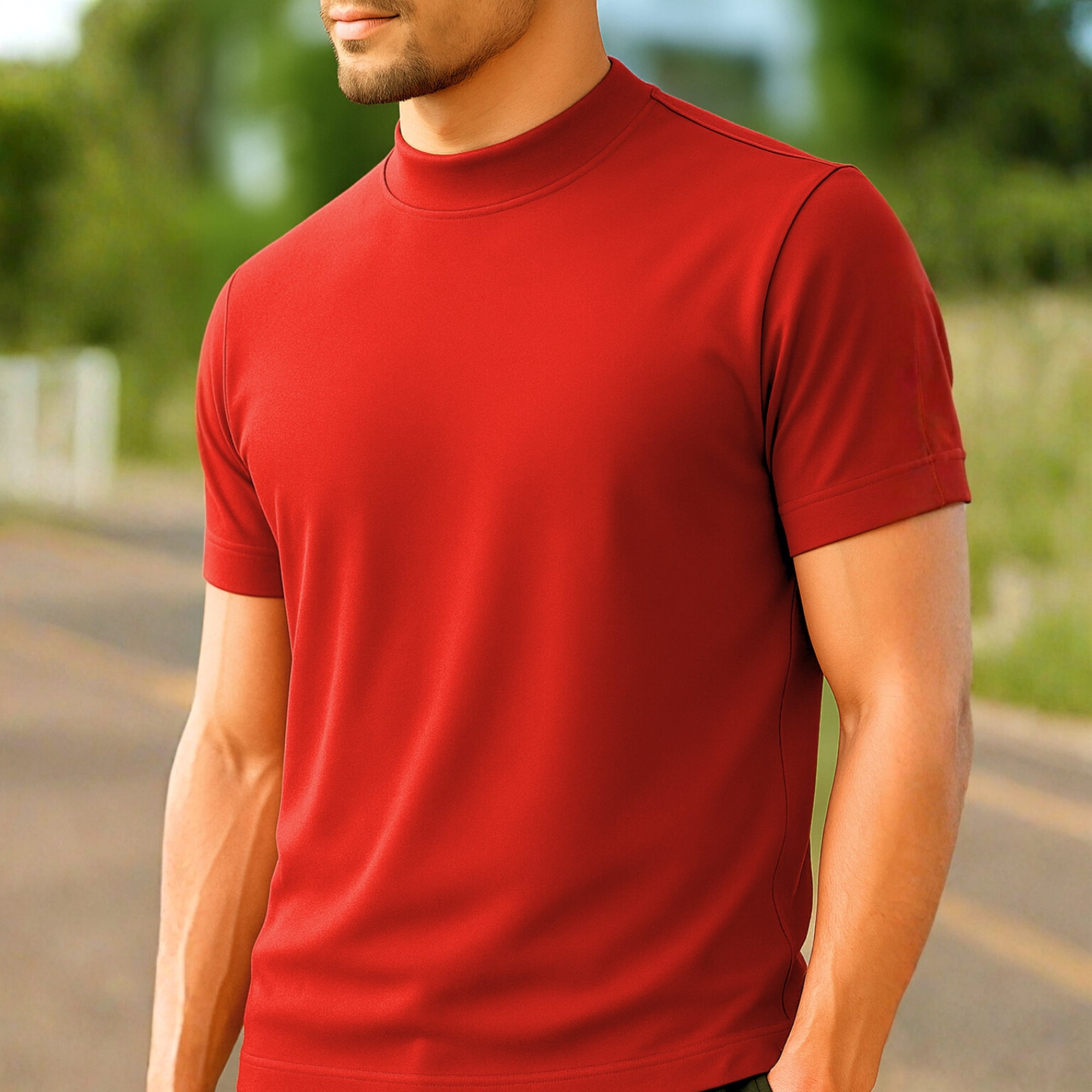 High Neck Red Solid Premium
