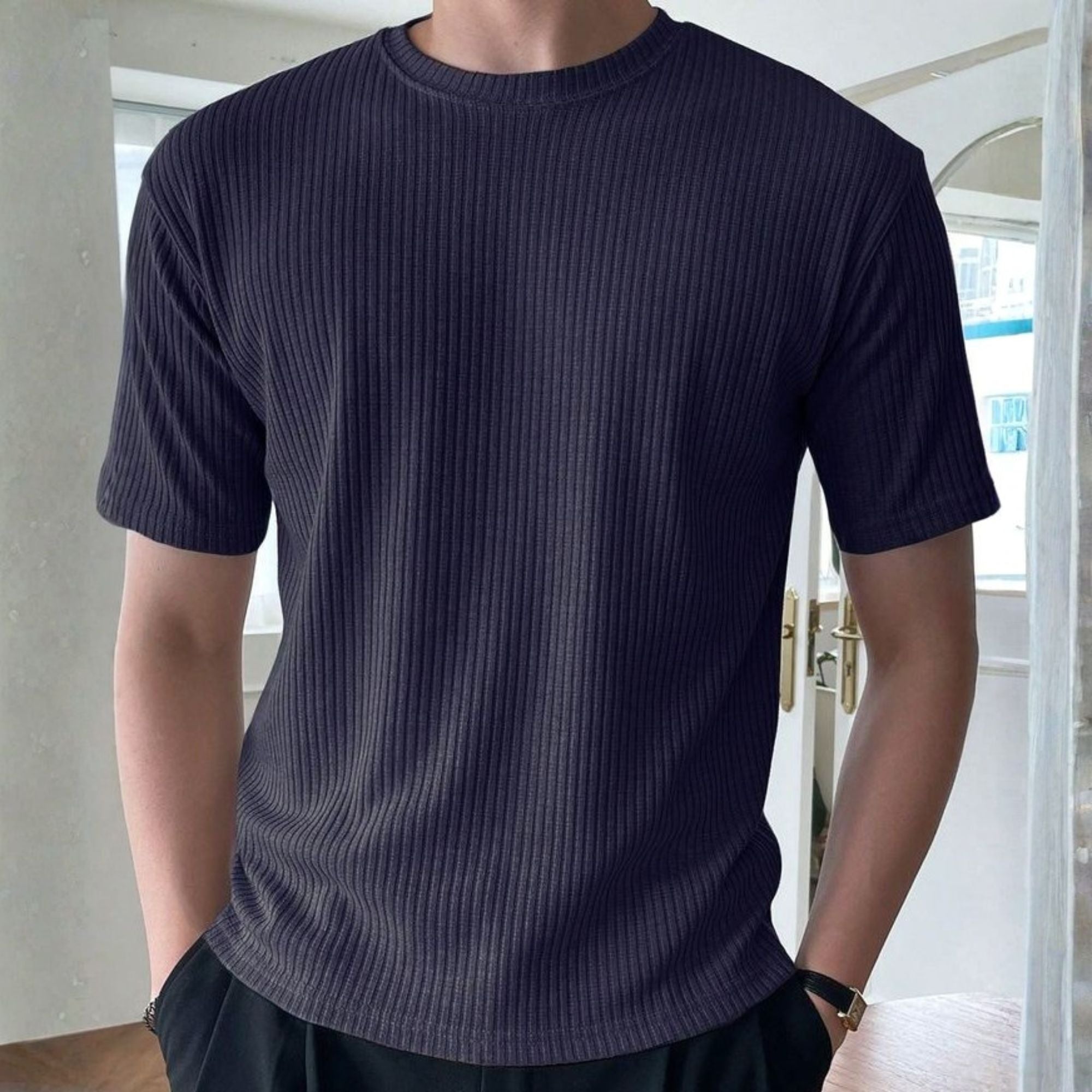 Rib T-Shirt Neavy Blue
