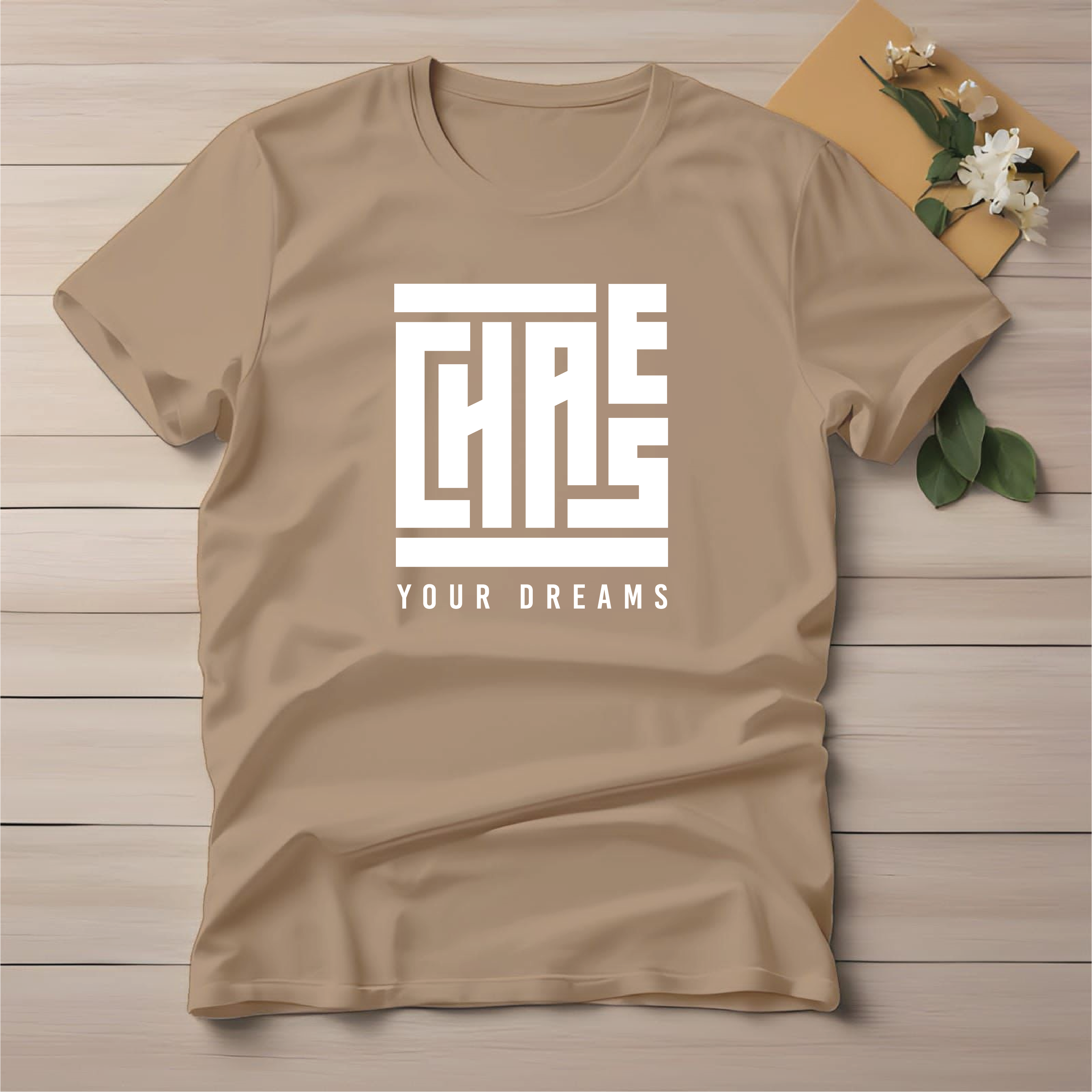 Half Sleeve t-shirt print Chase Your Dreams