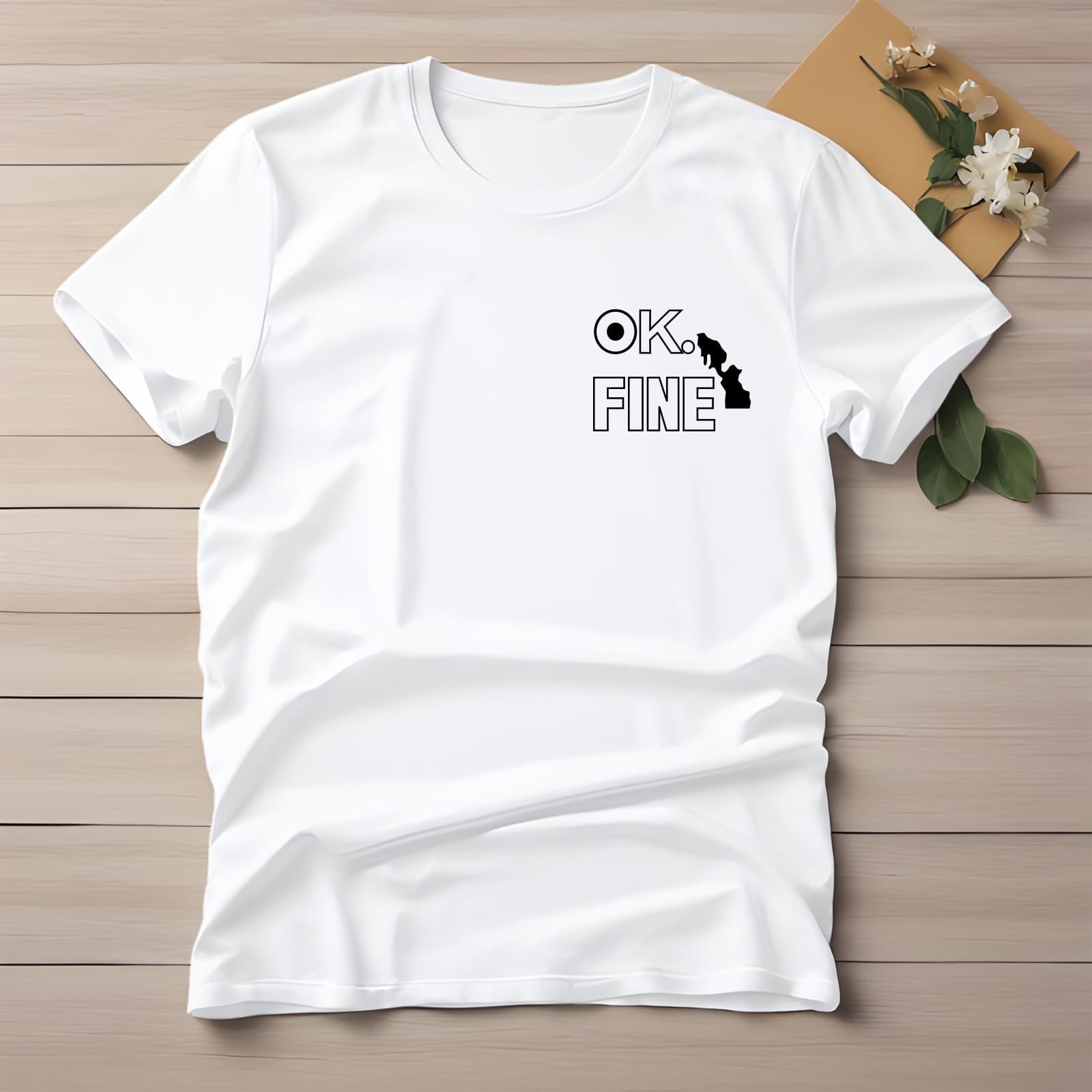 Half Sleeve t-shirt print OK FINE