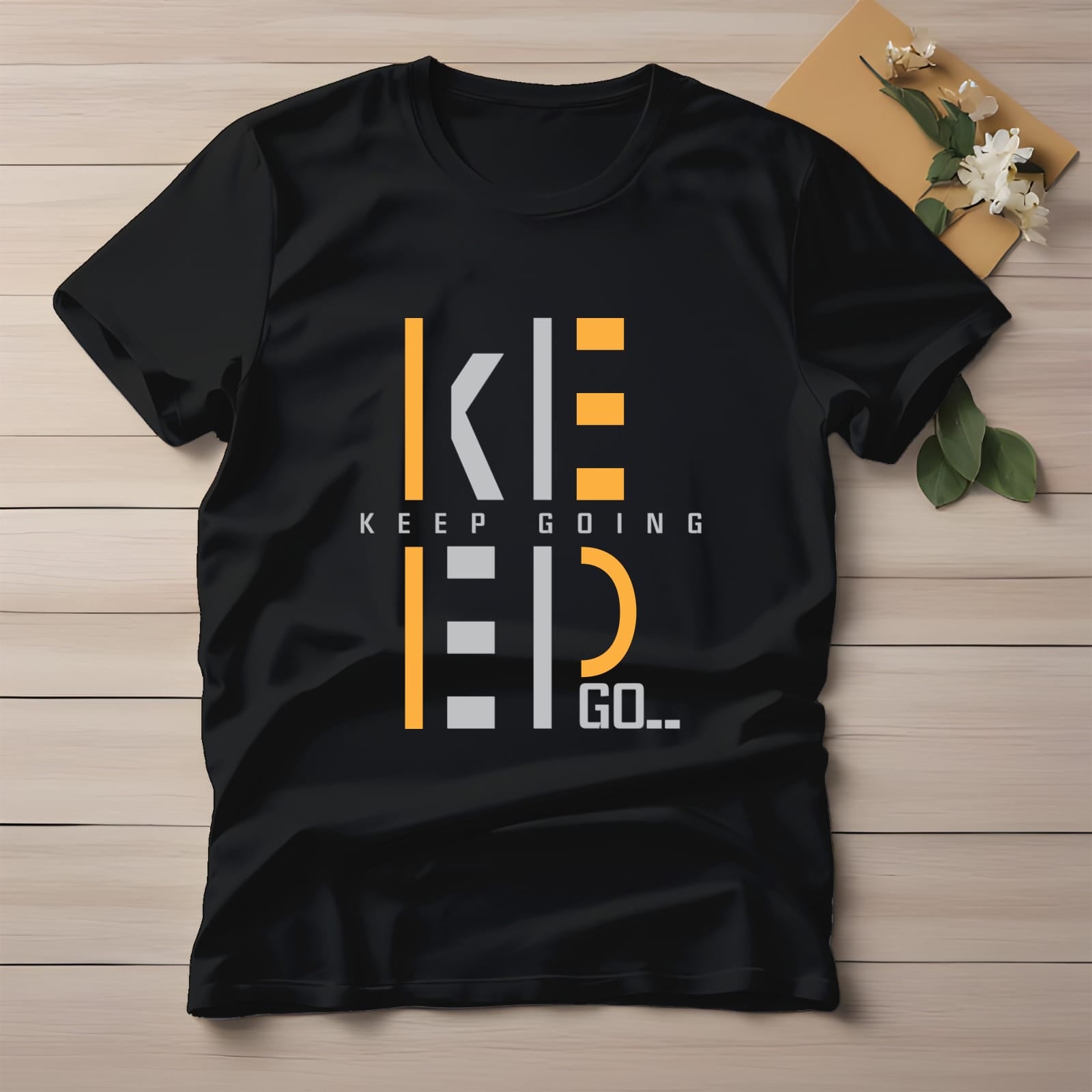 Half Sleeve t-shirt print KEEP GOING