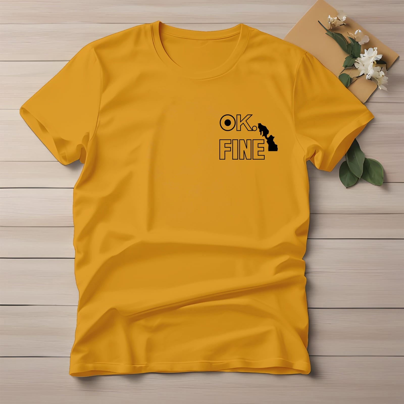 Half Sleeve t-shirt print OK FINE