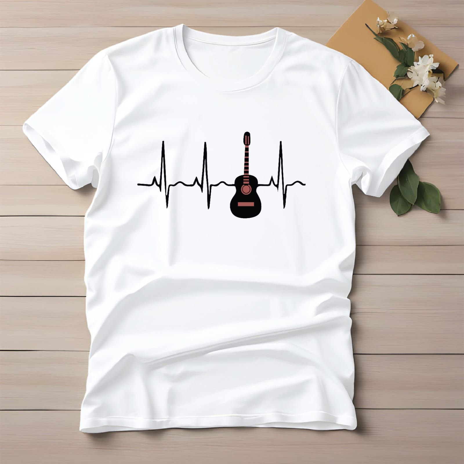 Half Sleeve t-shirt print Guiter
